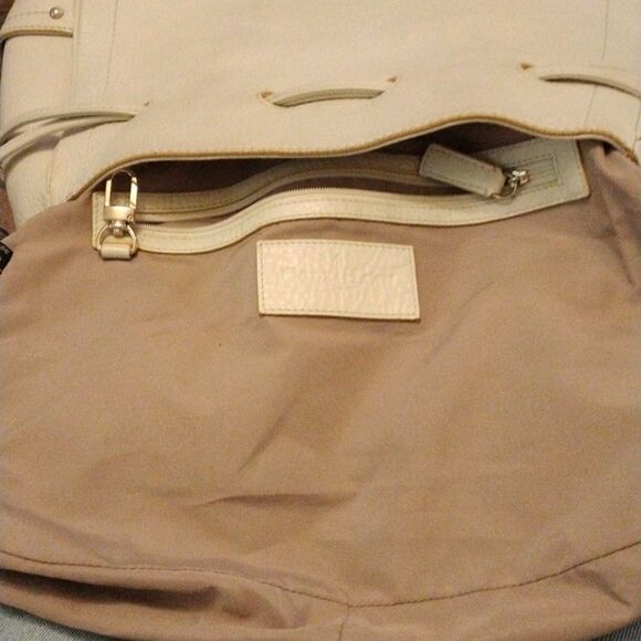 Cole Haan Leather Ivory White Drawstring Hobo Bag - Picture 13 of 16